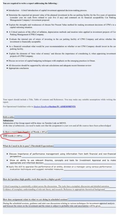 to do in this assignment? Introduction Capital Avestment appraisal is concerned with