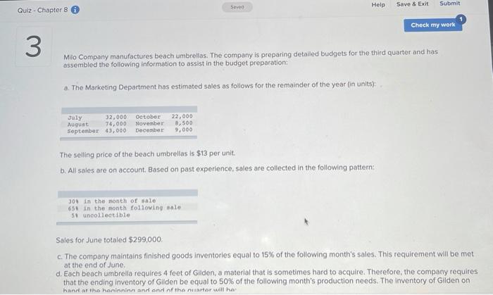 chapter 8 number 3 req 1 req 2 req 3 req 4&5