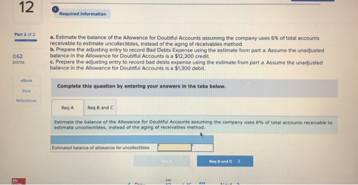 . 12 Required information Use the following information for the Exercises below.
