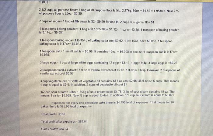 my professor, she said, I need to separate direct matireals from indirect