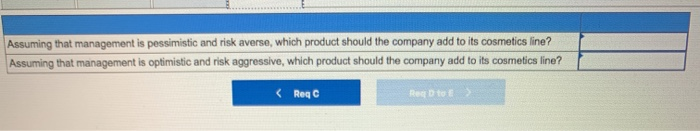 Income statements for each of the products follow Relevant Information Skin Cream