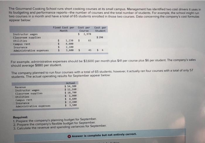 students. For example, the school might run two courses in a month