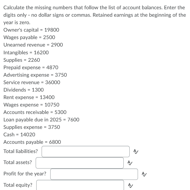 Please answer ASAP!!!! Calculate the missing numbers that follow the list of