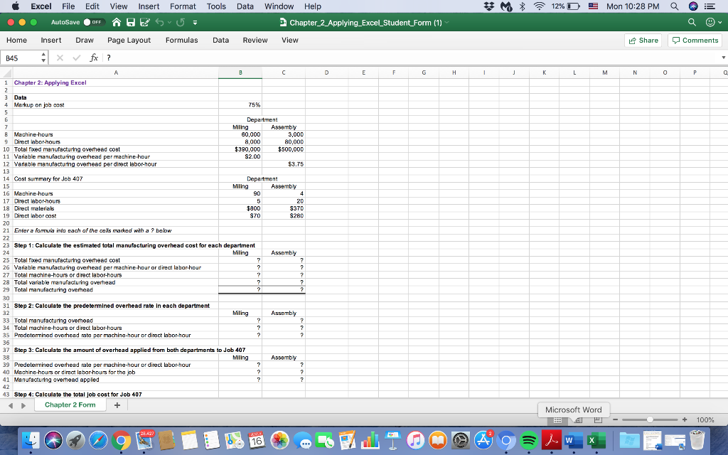 Answer the empty places * M * 12%D E Mon 10:28 PM