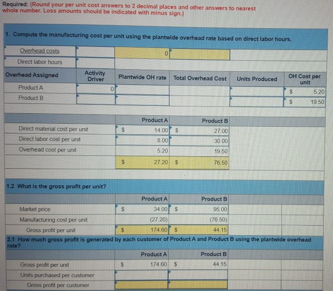ABC with the plantwide overhead rate LO P1, P3, A1, A2 The