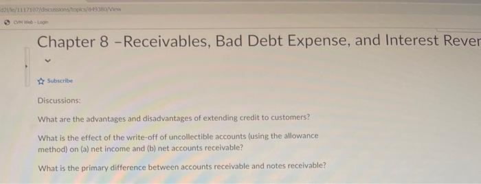  20/1117107/ dsson View C Web- Chapter 8 -Receivables, Bad Debt Expense,