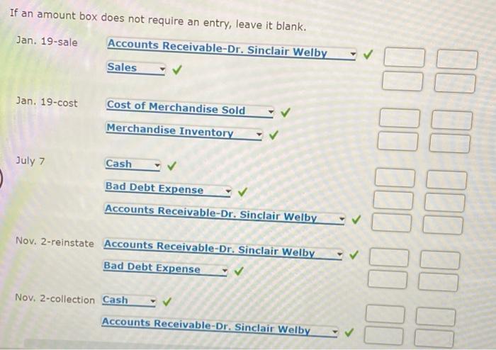 transactions in the accounts of Arrow Medical Co., a medical equipment company