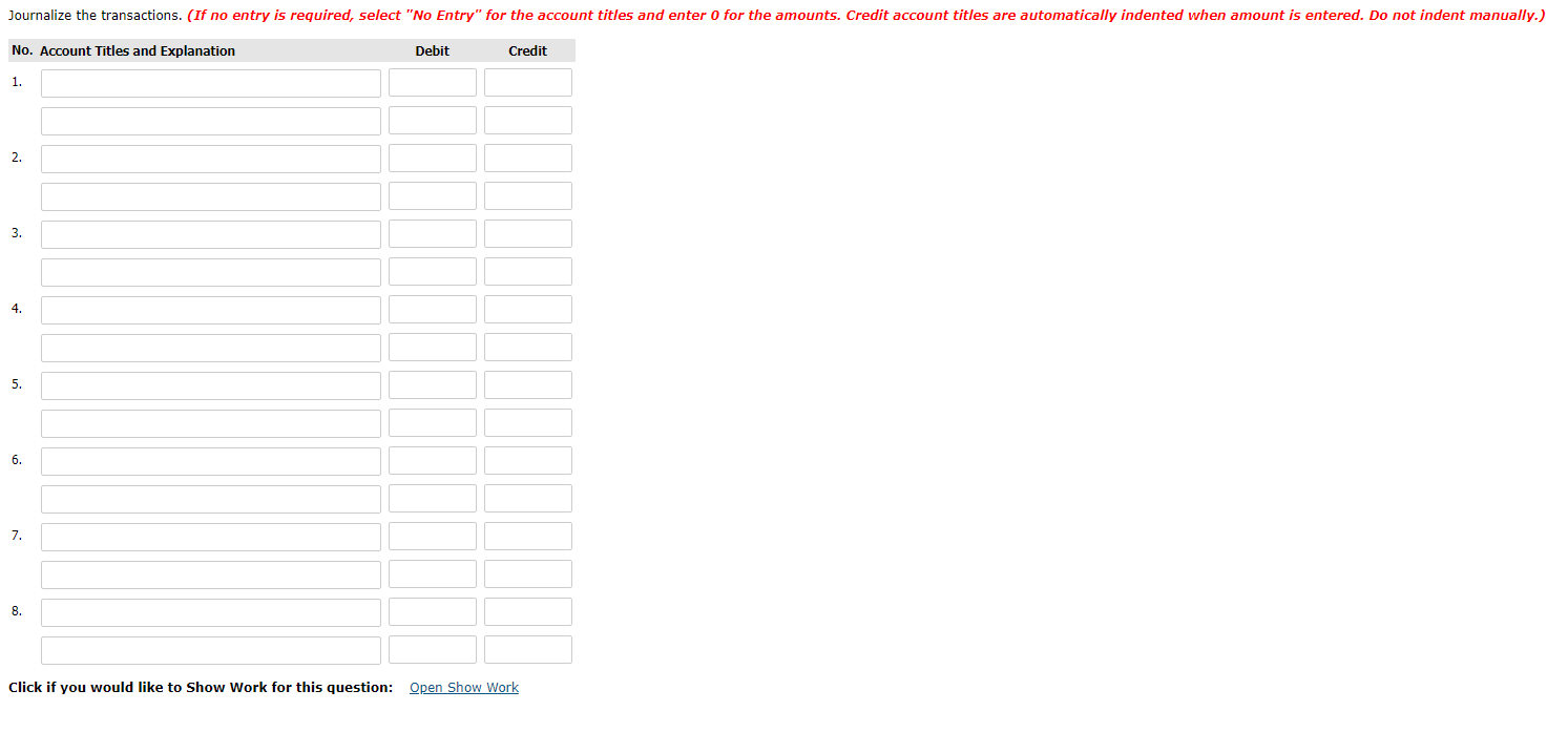 interior decorator corporation, in its first month of business, are as follows.