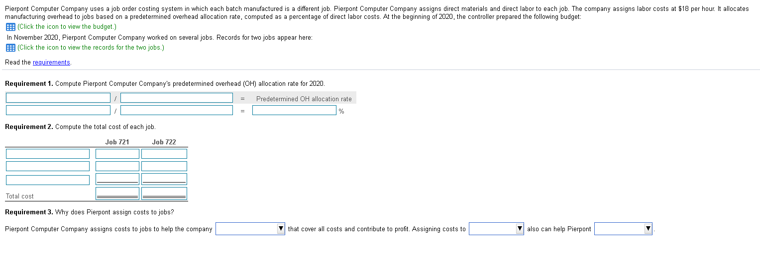 materials Job 721 830 hours $ 22,300 Job 722 50 hours 2,600