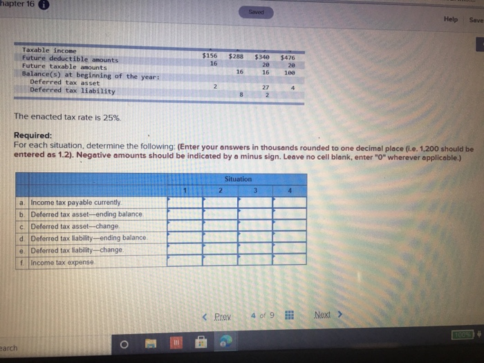 below. Each involves future deductible amounts and/or future taxable amounts produced by