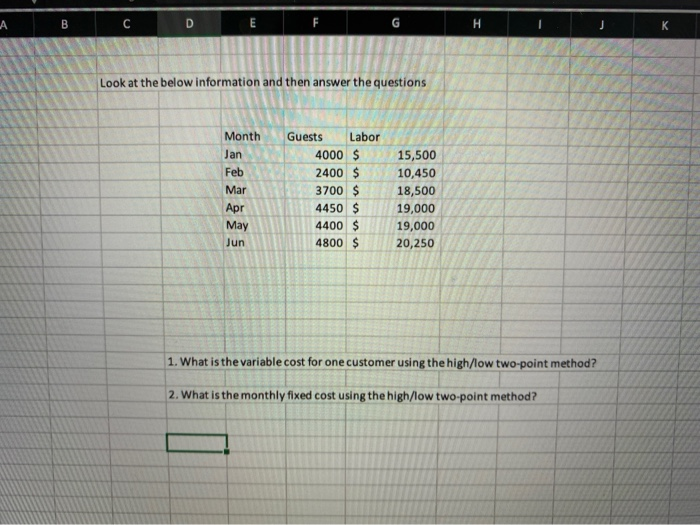  A B C D E F . K Look at the