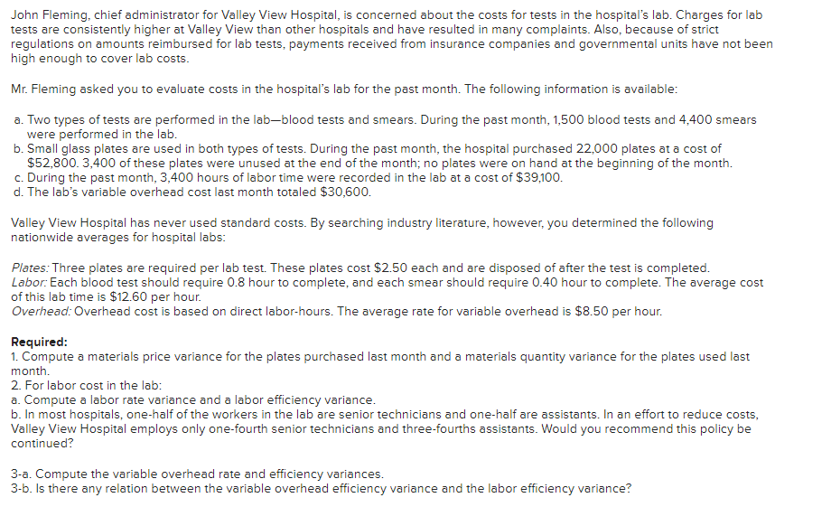 please help thank you John Fleming, chief administrator for Valley View Hospital,