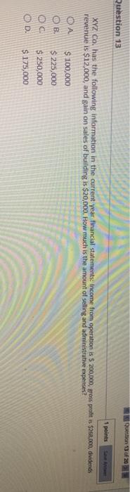  Question 13 620 Question 13 1 points XYZ Co. has the