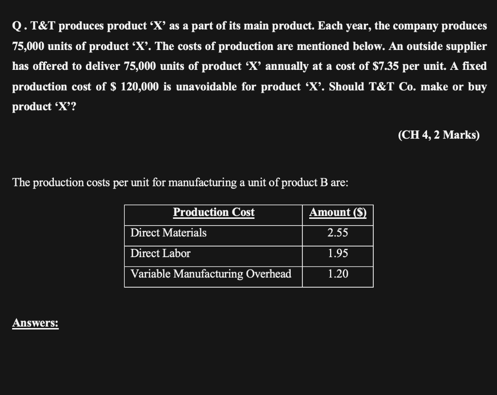 This is cost accounting - Please only original, informative answer and no