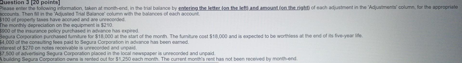 please do Question 3 [20 points] Please enter the following information,