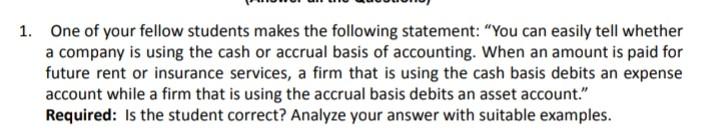  answer this question kindly as soon as possible. 1. One of