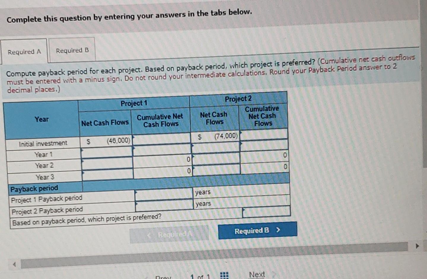 LO P1, P3 Gonzalez Company is considering two new projects with the