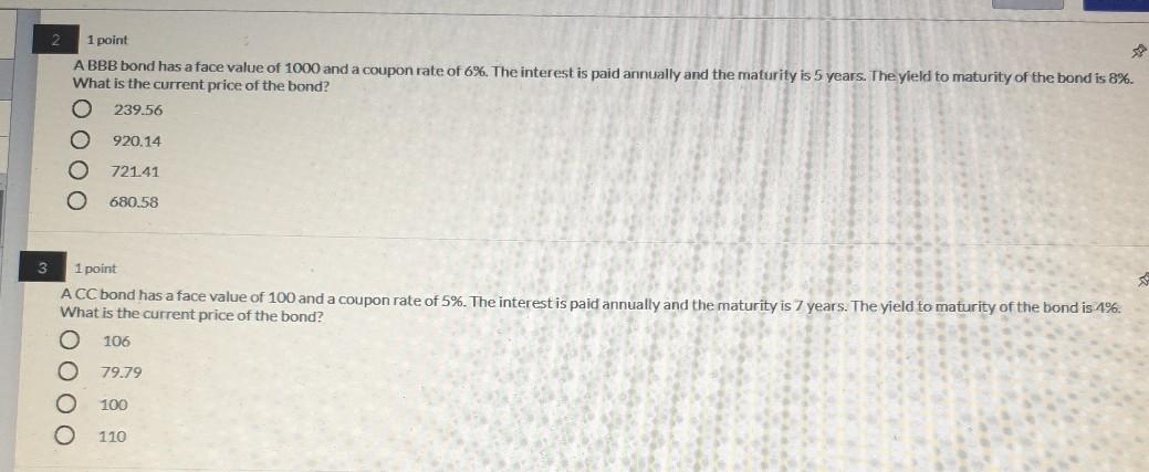 2 1 point A BBB bond has a face value of