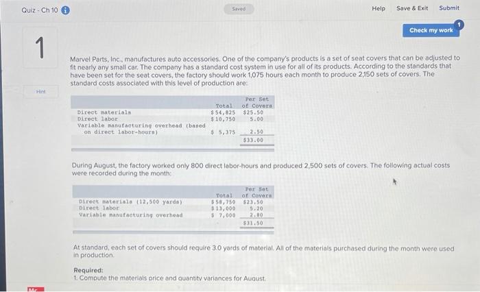 ch10 question 1 question 2 req1 req2 req3 Quiz - Ch 10