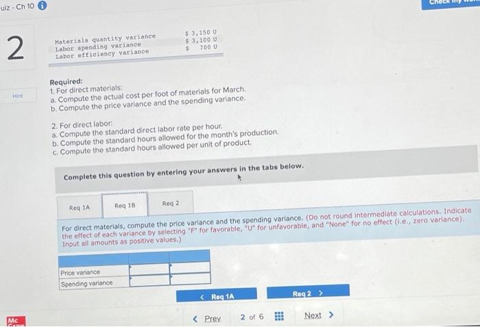 The company has a standard cost system in use for all of