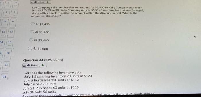 points) Listen 2 23 24 Which of the following would not create