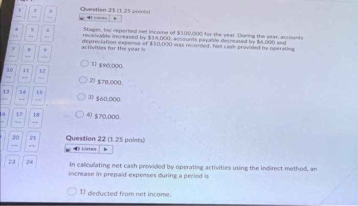$10,000 17 18 Question 30 (1.25 points) Listen 20 21 P3 24