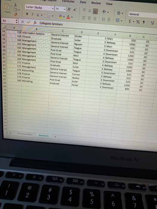 Fuld 9 Seminar ID 10 Topic 11 Type 12 Instructor 13 Lensth