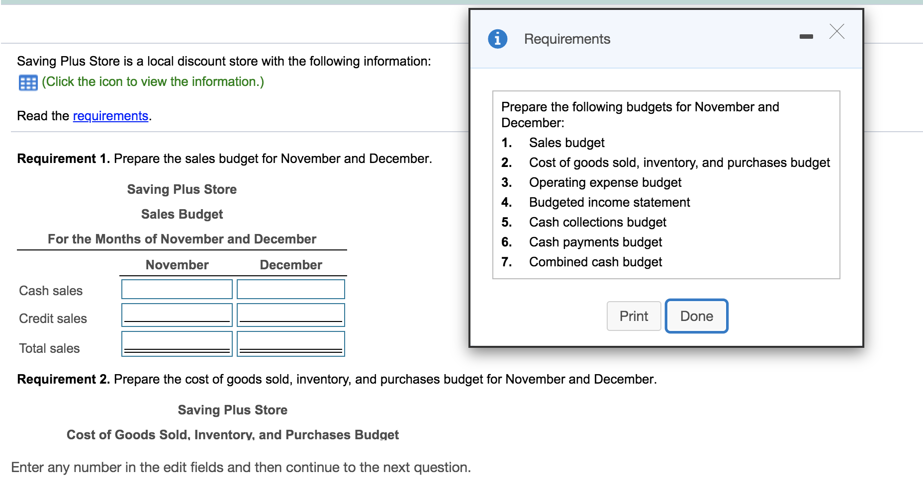 Requirements Saving Plus Store is a local discount store with the
