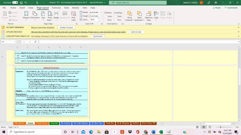 PROJECT 14E?! PLEASE! THANK YOU AutoSave On Chapter 10 f - Accounting