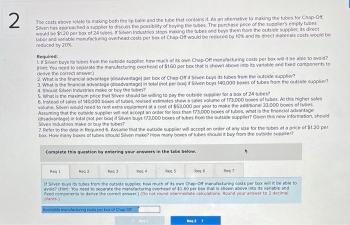 req 5 req 6 req 7 2 Silven Industries, which manufactures and