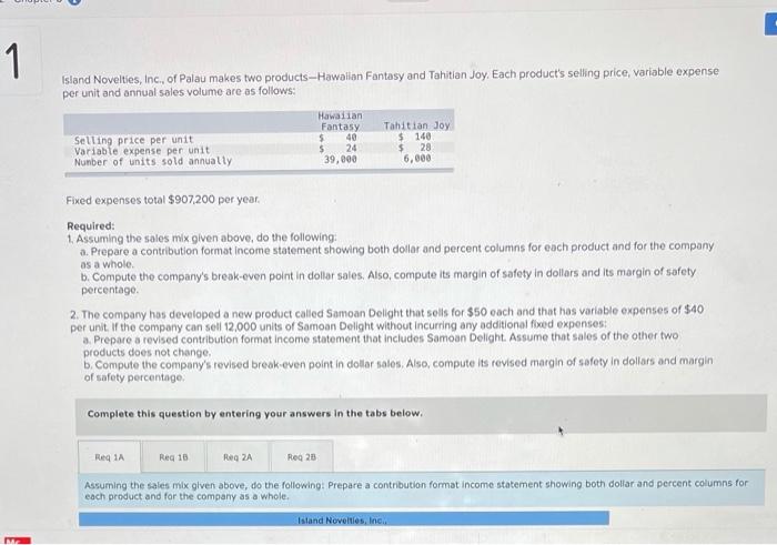 chapter 5 question 1 req 1 req 1b req 2a 2b 1