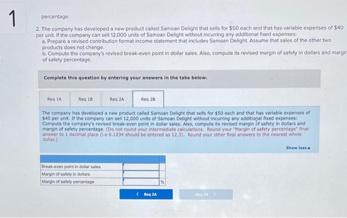 unit Number of units sold annually Hawaiian Fantasy $ 40 $ 24