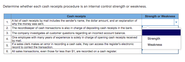 for each procedure. 3. Specter Co. combines cash and cash equivalents on
