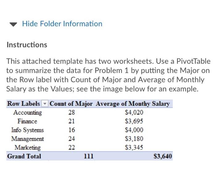  Hide Folder Information Instructions This attached template has two worksheets. Use