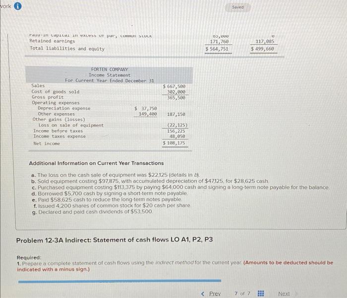 {The following information applies to the questions displayed below) Forten Company's current