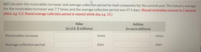 millions) and Adidas AG (in euro millions): Sales Allowance for doubtful accounts,