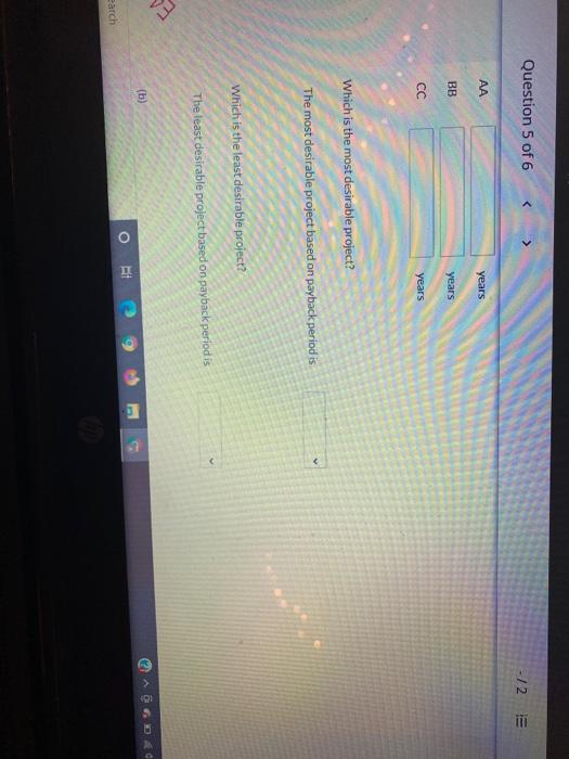 new projects, each requiring an equipment investment of $24,860. Each project will