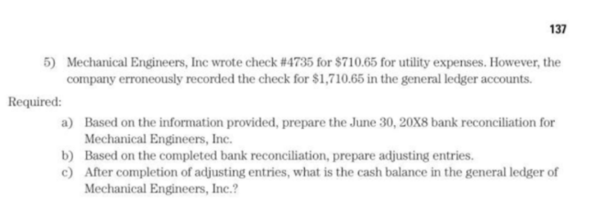 Problems Problem 5.1 The following information is available for use in preparing