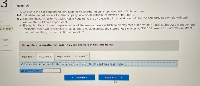 operates a separate department that has its own manager. The manager of