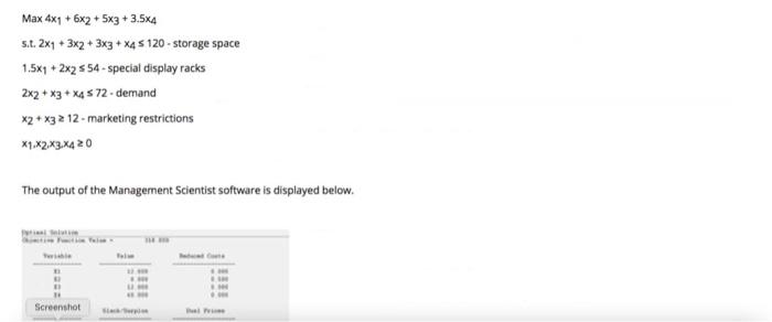 The decision variables are the number of women umbrellas to stock the