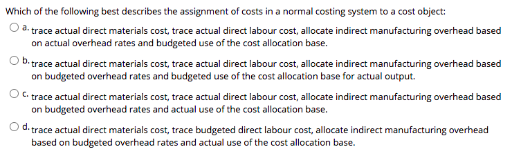 goods manufactured b. Total manufacturing costs incurred in the period Cost of