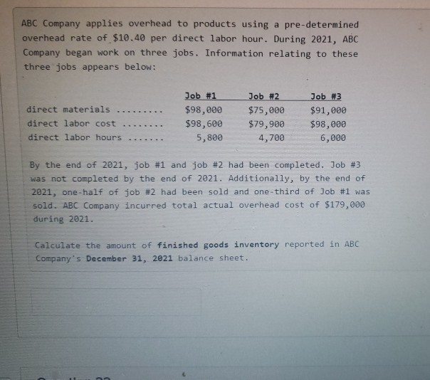 what is the answer? please label it as answe=?? ABC Company