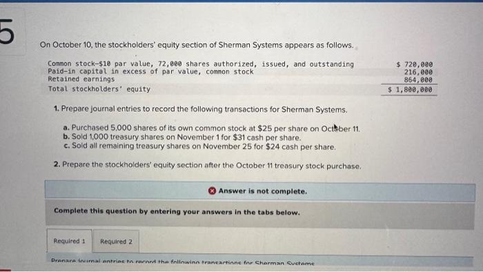 help please 2. Prepare the stockholders' equity section after the October 11