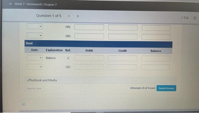 payment of account from Dantes a cash discount S Received check for