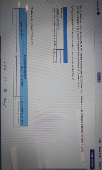  Help Save & Ex Submit ACG2011 Check my work Ecker Company