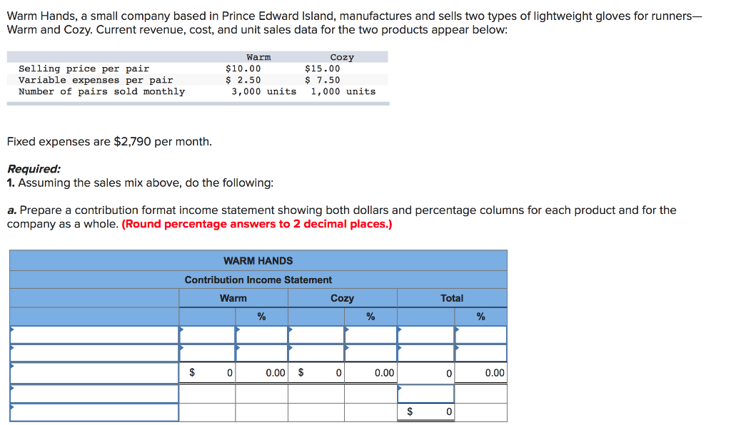 Please help meeee!!! Warm Hands, a small company based in Prince