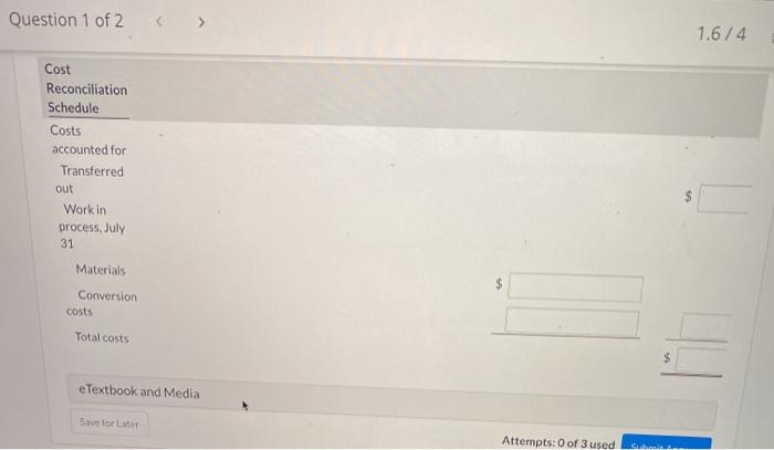 $718.400 $0 288,000 110,000 104,800 $502.800 Question 1 of 2 1. Cost