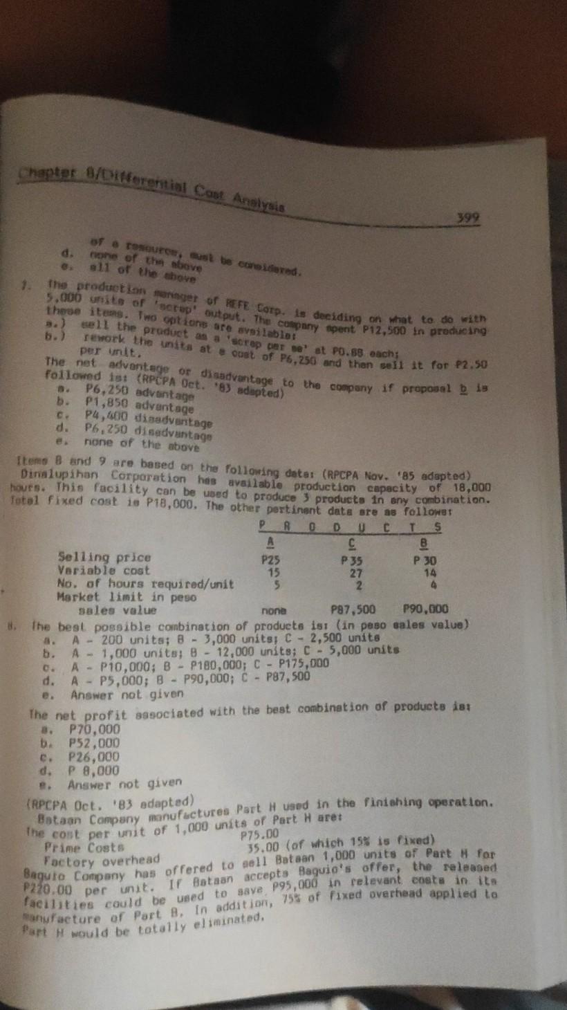 can I see the answer? Chapter 8/iPerential Cant Analysis 399 1.