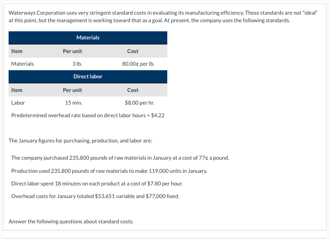 1. What is the materials quantity variance? 2. what is total