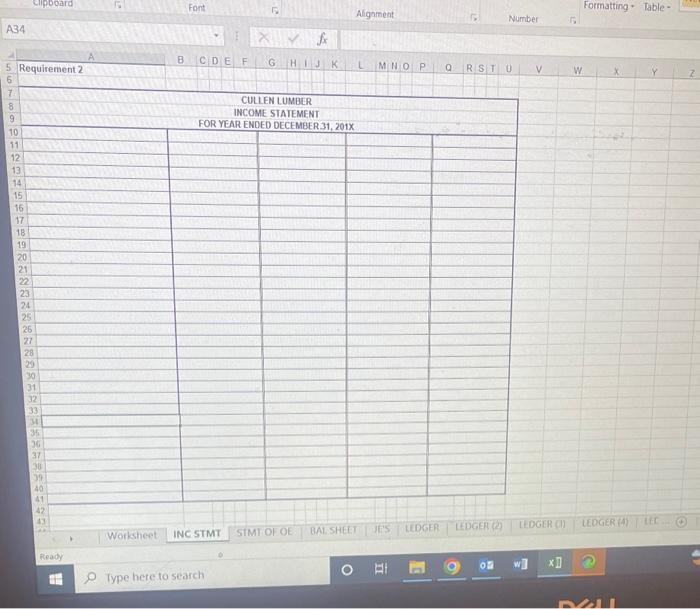Prepare the workshcet. 2. Prepare the income statement, statement of owner's cquity,